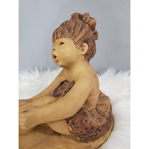 1980's Lee‎ Bortin Signed Clay Sculpture BALLARINA GIRL Figure ALMOST READY - Picture 3 of 6